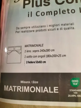 Completo letto matrimoniale rigato