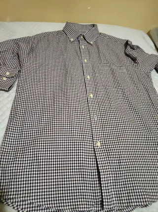 Camisa de cuadros hombre manga larga