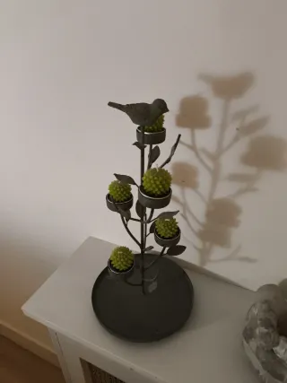 Jaula decorativa para velas ,alto 54 cm aprox