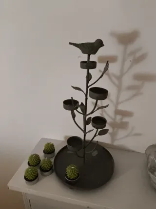 Jaula decorativa para velas ,alto 54 cm aprox