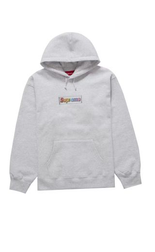 Supreme Bling Box Logo Hoodie Gris Multicolor