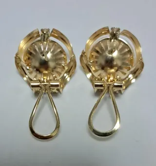 PENDIENTES DE ORO 18 K Y PERLAS .