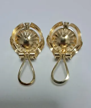 PENDIENTES DE ORO 18 K Y PERLAS .