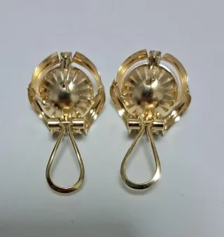 PENDIENTES DE ORO 18 K Y PERLAS .
