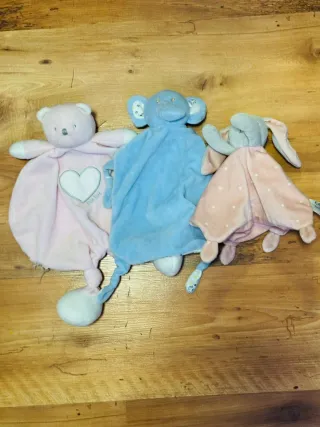 Lote 3 Peluches Paño Bebé