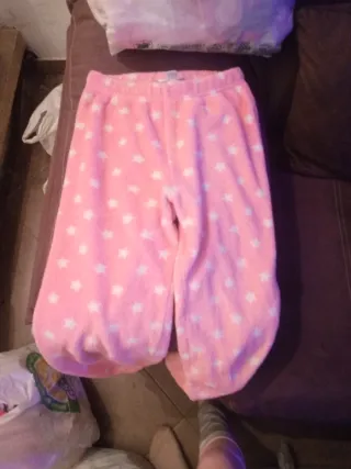Pantalón pijama niña estrellas rosa suave