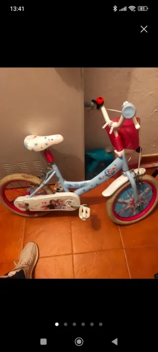 Bicicleta Niña Azul con Cesta