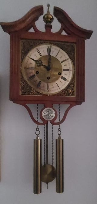 Reloj de Pared Madera y Latón