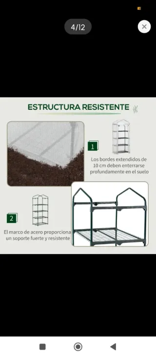 Invernadero de jardín 4 estantes