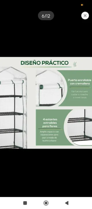 Invernadero de jardín 4 estantes
