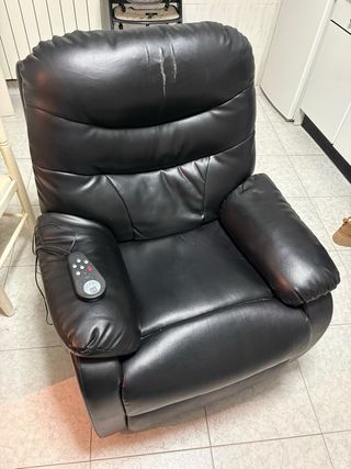 Sillón Masajeador Cuero Sintético Negro