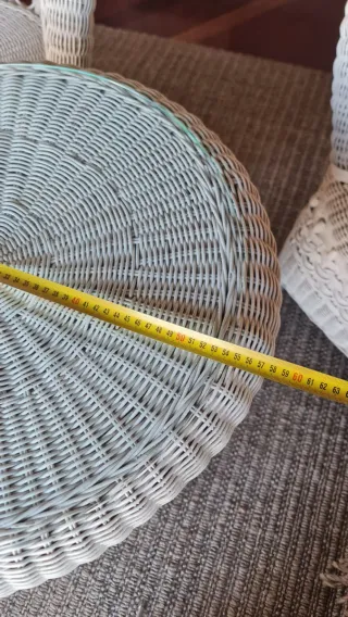 Conjunto mesa y 2 sillas ratán mimbre