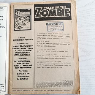 TALES OF THE ZOMBIE ESCALOFRIO #23 VERTICE