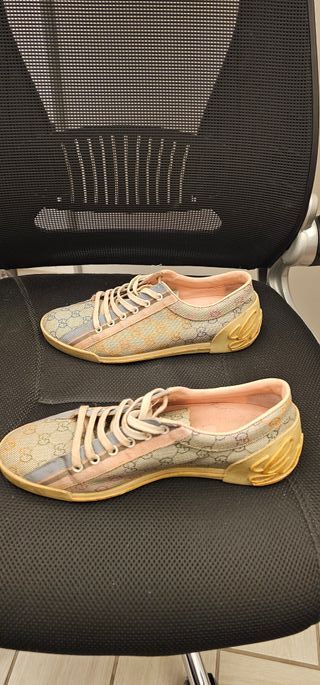 Scarpe Gucci Tg. 40 Beige Multicolor