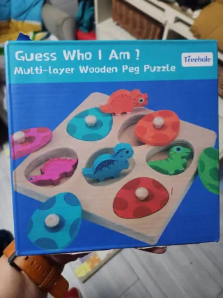 Puzzle Dinosaurios Colores Madera