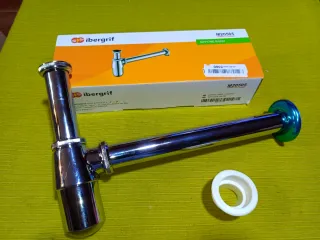 Sifón fregadero lavabo cromado