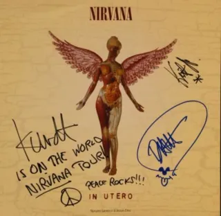Stampa Nirvana In Utero autografata A4
