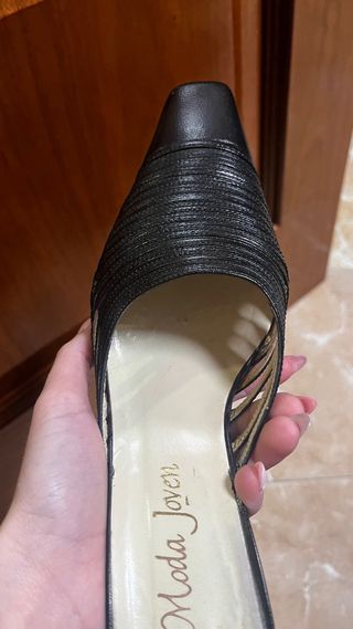 Tacones Moda Joven Talla 38 Negros