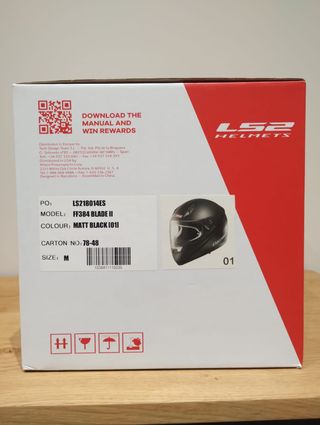 Casco Moto LS2 Talla M Negro Mate