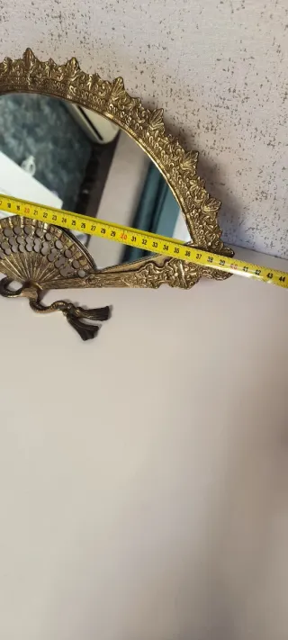 Espejo decorativo abanico dorado