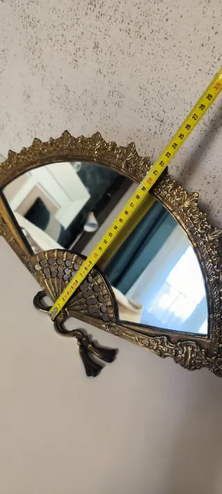 Espejo decorativo abanico dorado