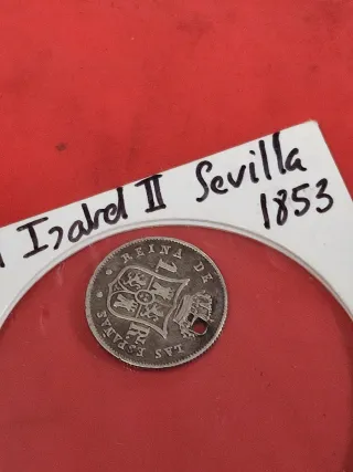 Moneda Plata Isabel II 1853