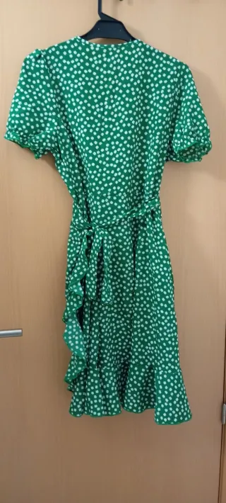 Vestido verde estampado flores