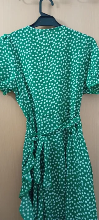 Vestido verde estampado flores