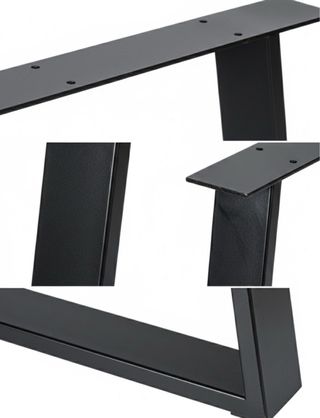 2 × pata mesa / escritorio (acero color negro)