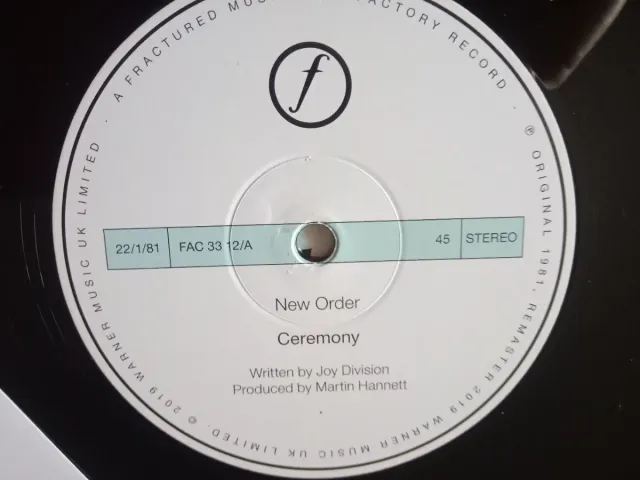 Vinilo New Order Ceremony FAC. 33