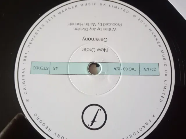 Vinilo New Order Ceremony FAC. 33