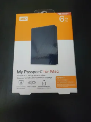 WD My Passport for Mac 6TB Disco Duro Externo