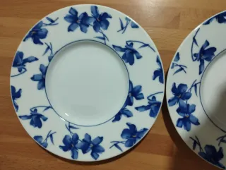 2 Platos Pan o Cafe Vista Alegre Flor Azul