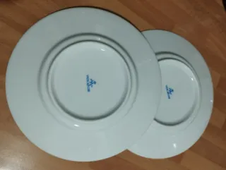 2 Platos Pan o Cafe Vista Alegre Flor Azul