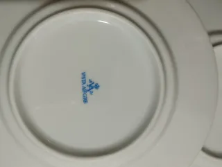 2 Platos Pan o Cafe Vista Alegre Flor Azul