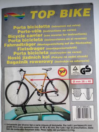 Portabici da tetto TOP BIKE