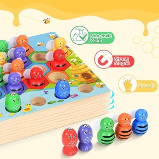 Juego Pesca Magnética Madera Montessori