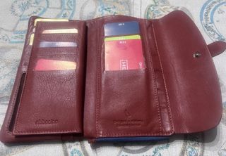 Cartera Billetera Abbacino Roja Cuero