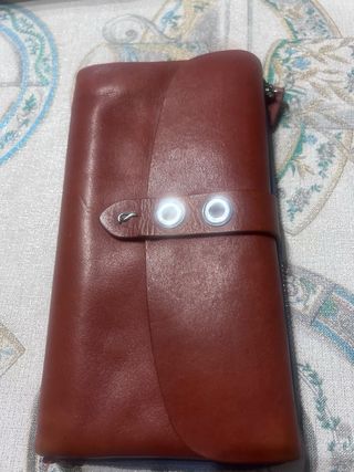 Cartera Billetera Abbacino Roja Cuero