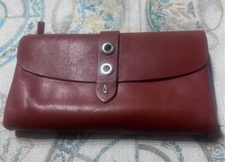 Cartera Billetera Abbacino Roja Cuero