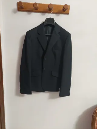 Chaqueta azul marino lana y poliester