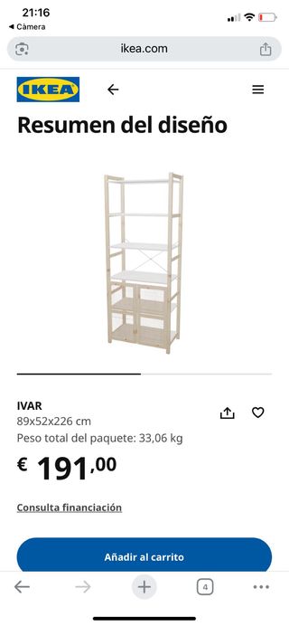 Scaffale IVAR Ikea in legno e rattan con porte