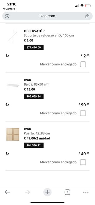 Scaffale IVAR Ikea in legno e rattan con porte