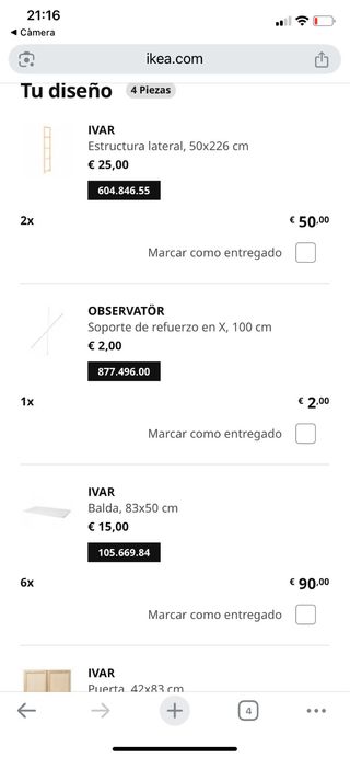 Scaffale IVAR Ikea in legno e rattan con porte