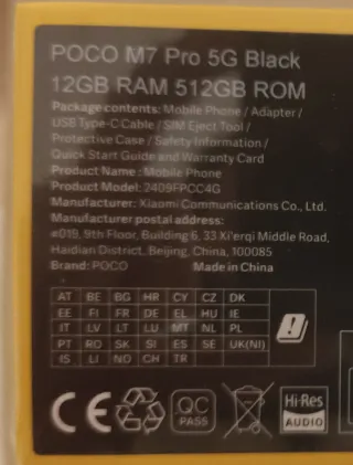 Poco M7 Pro 5G 12GB 512GB Nuevo