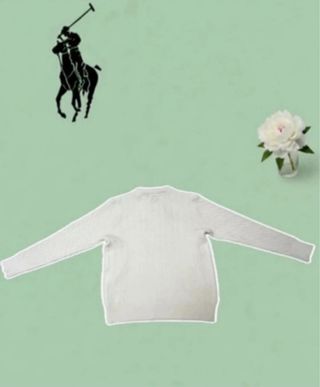 Jersey Polo Ralph Lauren punto trenzado blanco