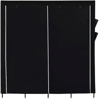 Armario Vestidor Negro Tela 170x167x45 Cm NUEVO
