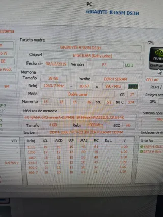 PC Gaming i5 / 28GB RAM / 500GB+1TB / GTX1060 6Gb