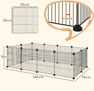Parco metallico per animali piccoli