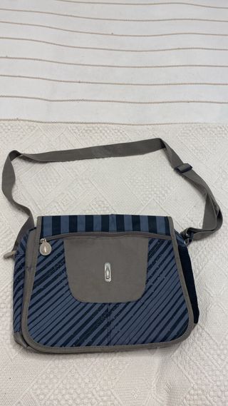 Bolso bandolera azul y gris